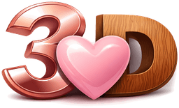 3D mit Herz Logo